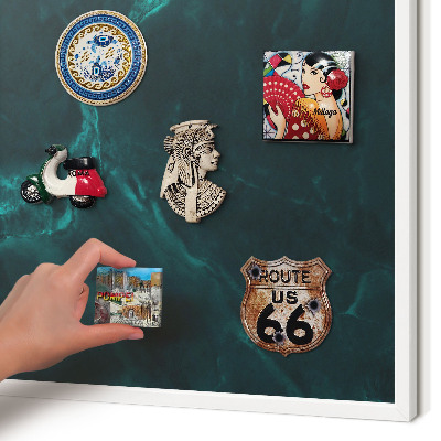 Wand-Magnettafel für Reisesouvenirs mit weißem Rahmen Grüntiefe