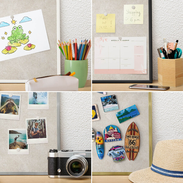 Magnettafel aus Metall für Souvenirs in weißem Rahmen Natürliche Eleganz