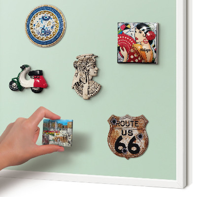 Wand-Magnettafel für Reisesouvenirs mit weißem Rahmen Mintgrün