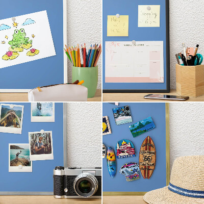 Magnettafel aus Metall für Souvenirs in weißem Rahmen Blaue Farbe