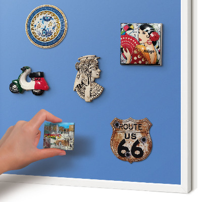Magnettafel aus Metall für Souvenirs in weißem Rahmen Blaue Farbe