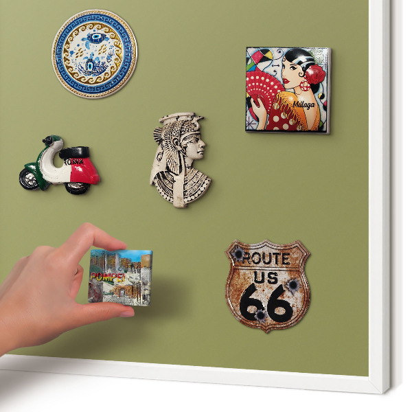 Magnettafel aus Metall für Souvenirs in weißem Rahmen Grünes Gras