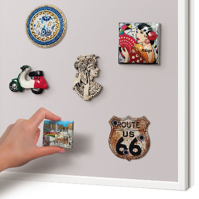 Wand-Magnettafel für Reisesouvenirs mit weißem Rahmen Aschgrau