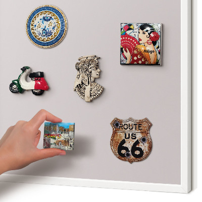 Wand-Magnettafel für Reisesouvenirs mit weißem Rahmen Aschgrau