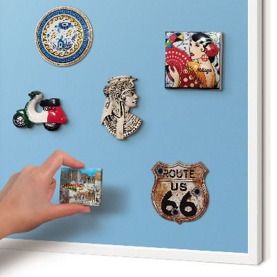 Wand-Magnettafel für Reisesouvenirs mit weißem Rahmen Blaue Farbe
