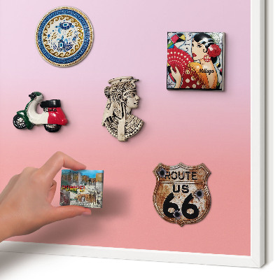 Magnettafel aus Metall für Souvenirs in weißem Rahmen Feiner Gradient