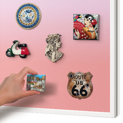 Magnettafel aus Metall für Souvenirs in weißem Rahmen Feiner Gradient