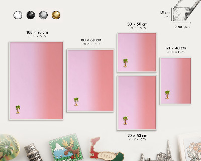 Magnettafel aus Metall für Souvenirs in weißem Rahmen Feiner Gradient