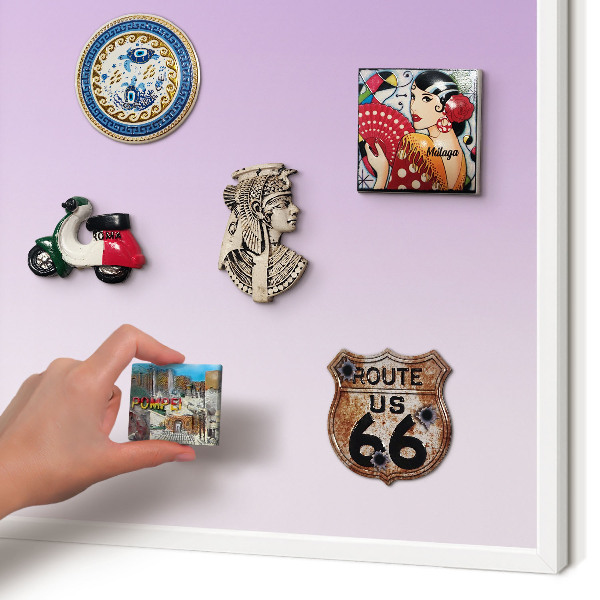 Wand-Magnettafel für Reisesouvenirs mit weißem Rahmen Feiner Farbverlauf