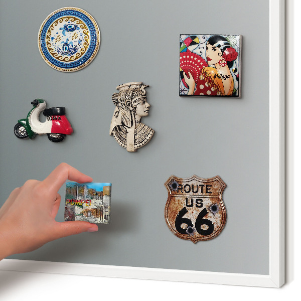 Magnettafel aus Metall für Souvenirs in weißem Rahmen Blauer Farbverlauf