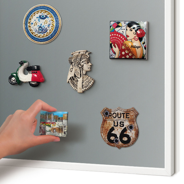 Magnettafel aus Metall für Souvenirs in weißem Rahmen Blauer Farbverlauf