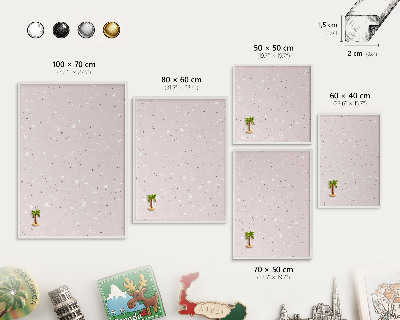 Magnettafel aus Metall für Souvenirs in weißem Rahmen Moderner Terrazzo