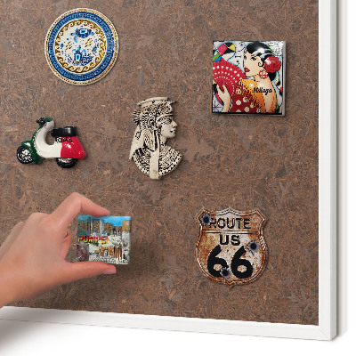 Wand-Magnettafel für Reisesouvenirs mit weißem Rahmen Herbstteppich