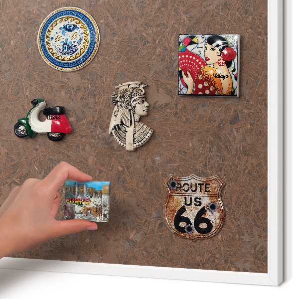 Wand-Magnettafel für Reisesouvenirs mit weißem Rahmen Herbstteppich
