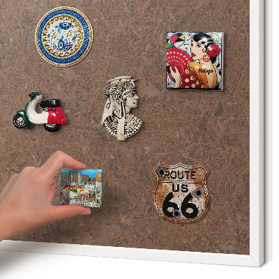 Wand-Magnettafel für Reisesouvenirs mit weißem Rahmen Herbstteppich