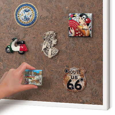 Wand-Magnettafel für Reisesouvenirs mit weißem Rahmen Herbstteppich