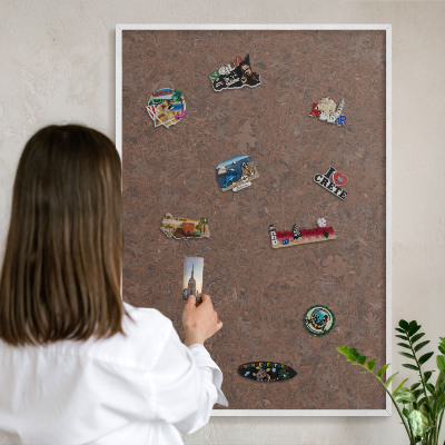 Wand-Magnettafel für Reisesouvenirs mit weißem Rahmen Herbstteppich