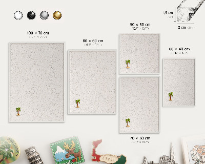 Wand-Magnettafel für Reisesouvenirs mit weißem Rahmen Winzige Punkte