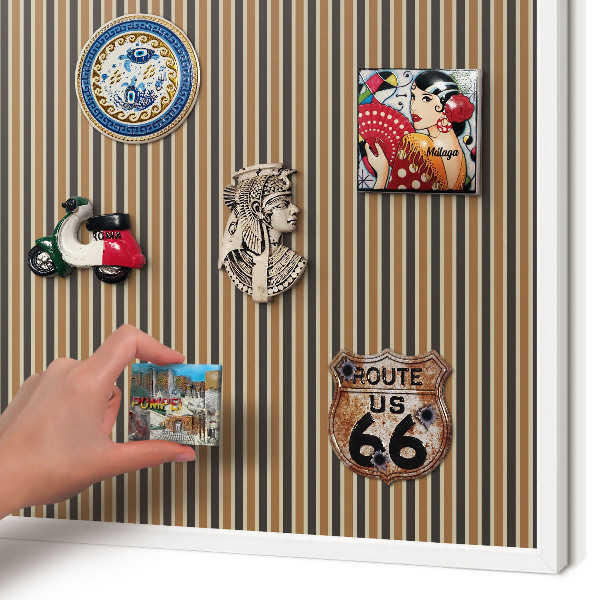 Magnettafel aus Metall für Souvenirs in weißem Rahmen Geometrisches Muster