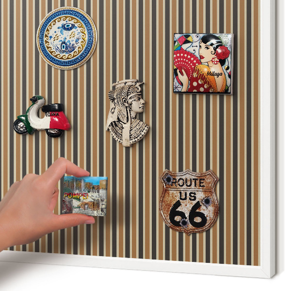 Magnettafel aus Metall für Souvenirs in weißem Rahmen Geometrisches Muster