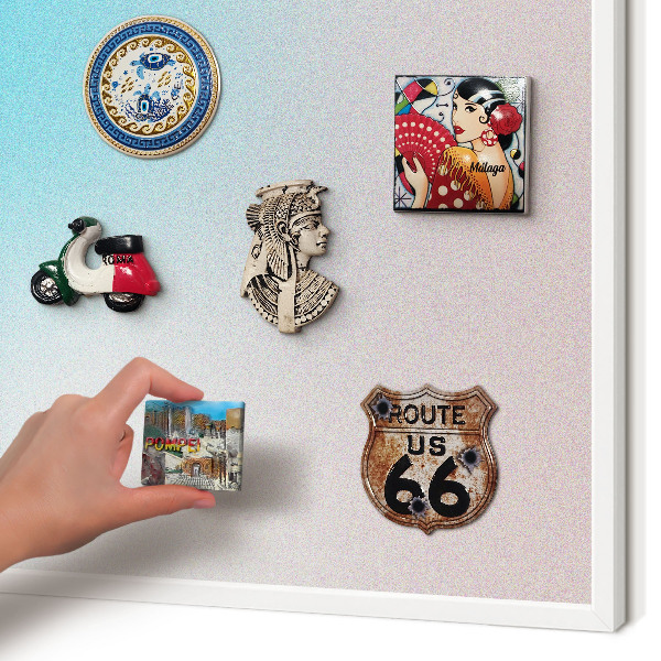 Wand-Magnettafel für Reisesouvenirs mit weißem Rahmen Pastellabstraktion