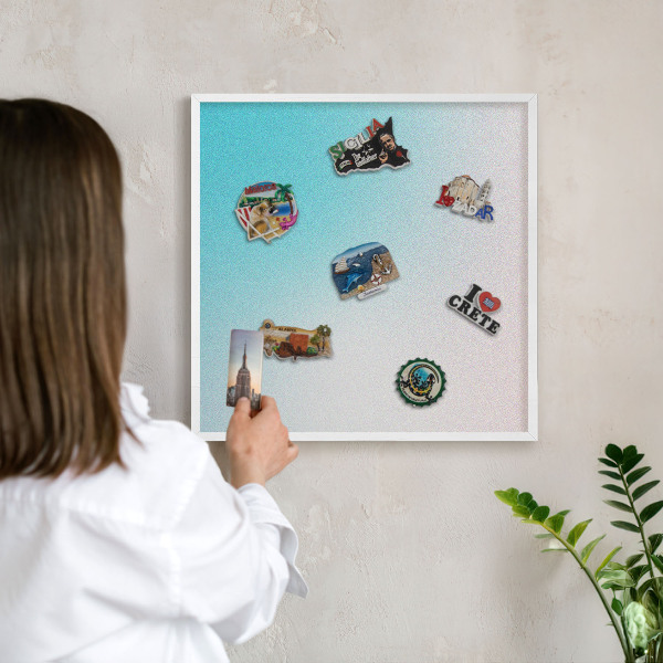 Wand-Magnettafel für Reisesouvenirs mit weißem Rahmen Pastellabstraktion