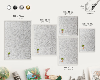 Magnettafel aus Metall für Souvenirs in weißem Rahmen Durchbrochene Eleganz
