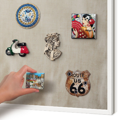 Wand-Magnettafel für Reisesouvenirs mit weißem Rahmen Beige ruhig