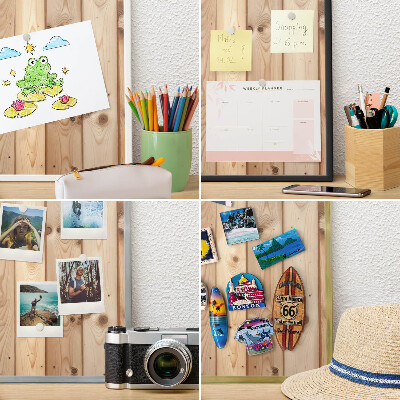 Wand-Magnettafel für Reisesouvenirs mit weißem Rahmen Holzbretter