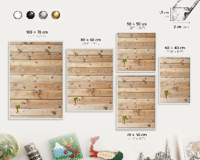 Wand-Magnettafel für Reisesouvenirs mit weißem Rahmen Holzbretter