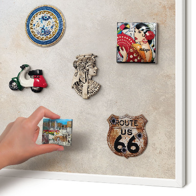 Wand-Magnettafel für Reisesouvenirs mit weißem Rahmen Neutraler Hintergrund