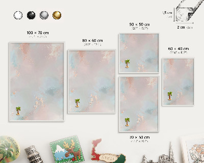 Wand-Magnettafel für Reisesouvenirs mit weißem Rahmen Pastellharmonie