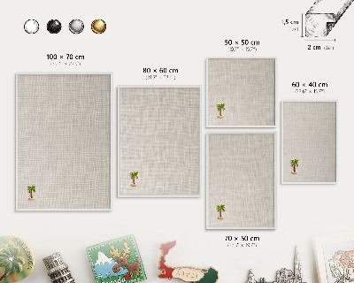 Wand-Magnettafel für Reisesouvenirs mit weißem Rahmen Subtile Eleganz