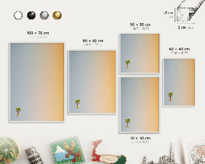 Wand-Magnettafel für Reisesouvenirs mit weißem Rahmen Pastellfarbener Farbverlauf