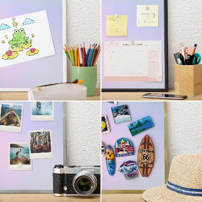 Wand-Magnettafel für Reisesouvenirs mit weißem Rahmen Pastellfarbener Farbverlauf