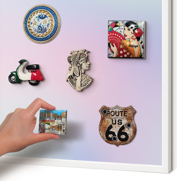 Wand-Magnettafel für Reisesouvenirs mit weißem Rahmen Pastellfarbener Farbverlauf