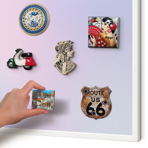Wand-Magnettafel für Reisesouvenirs mit weißem Rahmen Pastellfarbener Farbverlauf