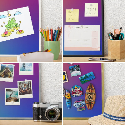 Wand-Magnettafel für Reisesouvenirs mit weißem Rahmen Regenbogenfarben