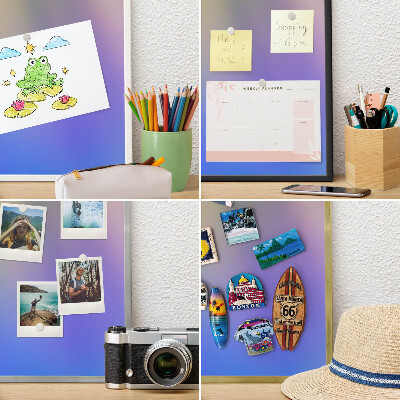 Wand-Magnettafel für Reisesouvenirs mit weißem Rahmen Feiner Farbverlauf