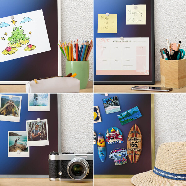 Wand-Magnettafel für Reisesouvenirs mit weißem Rahmen Farben des Gleichgewichts