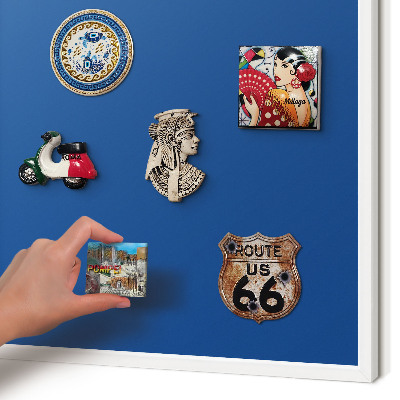 Magnettafel aus Metall für Souvenirs in weißem Rahmen Dunkelblau