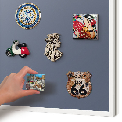 Wand-Magnettafel für Reisesouvenirs mit weißem Rahmen Kühles Grau