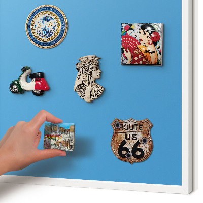 Wand-Magnettafel für Reisesouvenirs mit weißem Rahmen Blaues Wasser