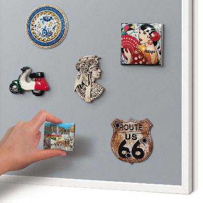 Wand-Magnettafel für Reisesouvenirs mit weißem Rahmen Zartes Grau