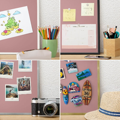 Wand-Magnettafel für Reisesouvenirs mit weißem Rahmen Pastellrosa