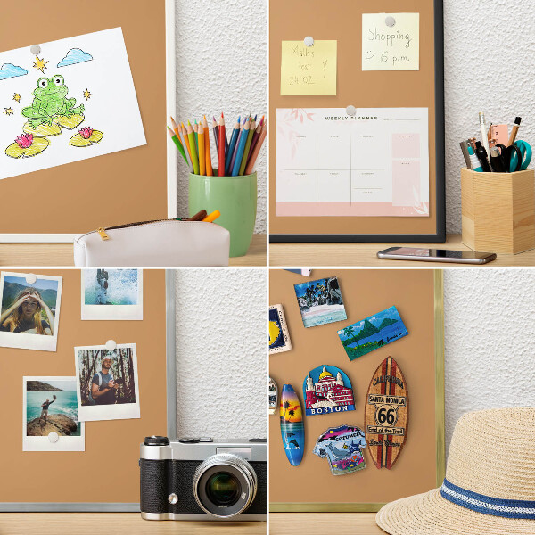 Wand-Magnettafel für Reisesouvenirs mit weißem Rahmen Mattorange