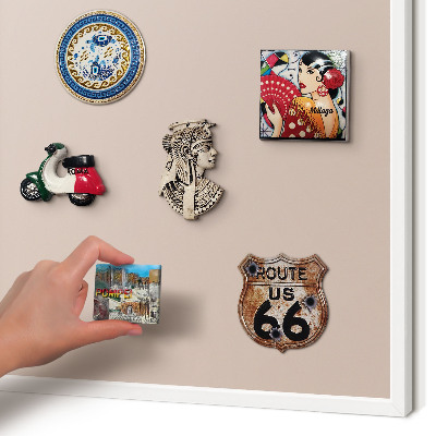 Wand-Magnettafel für Reisesouvenirs mit weißem Rahmen Beige-Rosa
