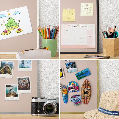 Wand-Magnettafel für Reisesouvenirs mit weißem Rahmen Beige-Rosa