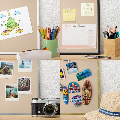 Wand-Magnettafel für Reisesouvenirs mit weißem Rahmen Beige-Orange