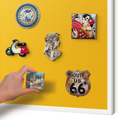 Wand-Magnettafel für Reisesouvenirs mit weißem Rahmen Leuchtendes Orange